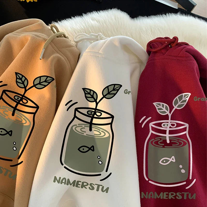 Herren Hoodies mit kawaii Cartoon Grafik im y2k Streetwear Stil