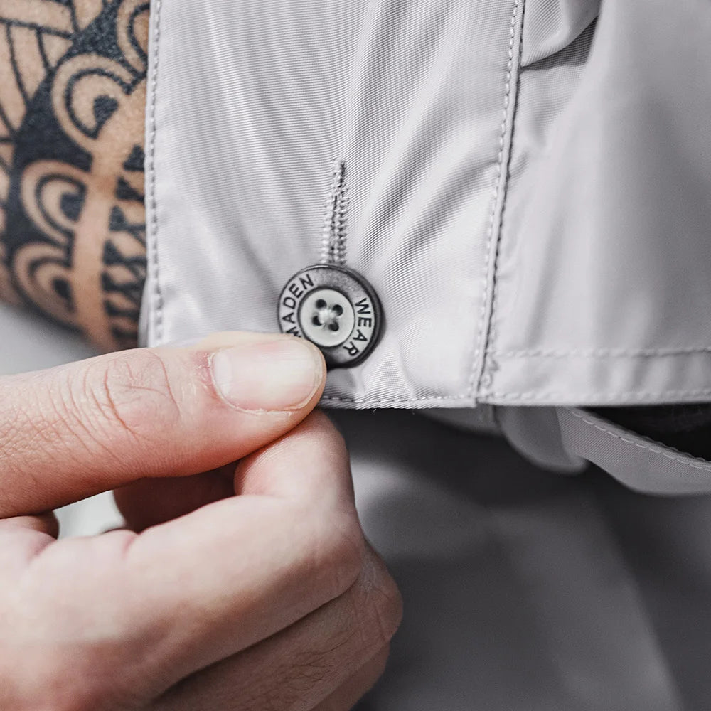 Herren Coach Jacke Vintage Gestickte Buchstaben Reißverschluss Notch-Revers Lässige Oberbekleidung