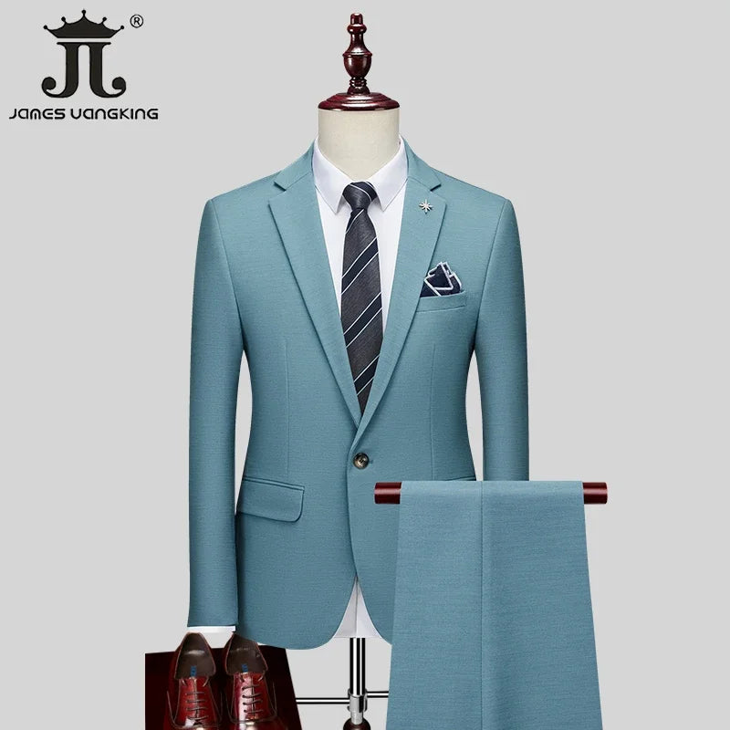Eleganter Herrenanzug – Blazer & Hose in Unifarben für festliche Anlässe