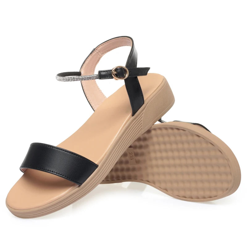 Damen Römische Sandalen Offene Zehen Flach