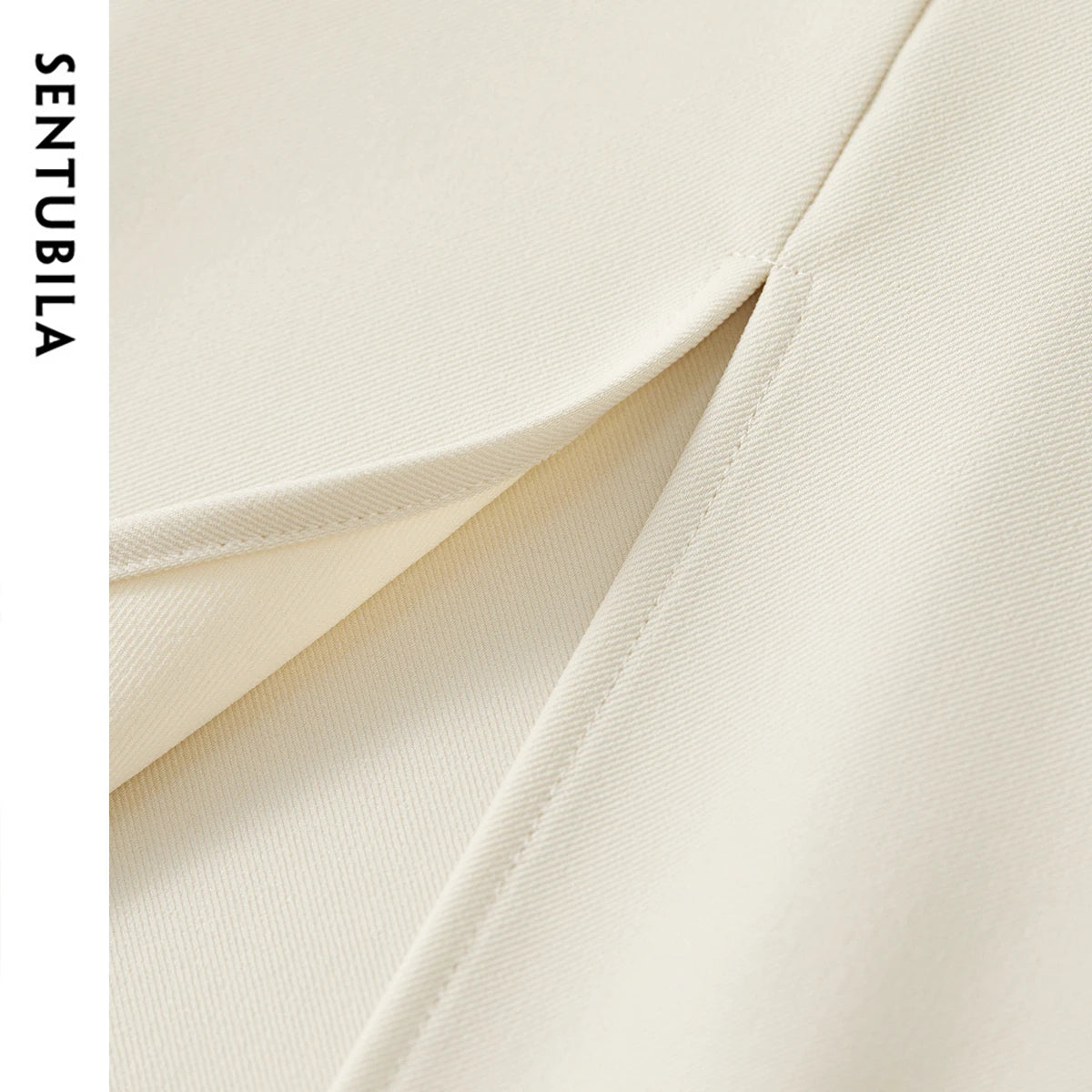 Damen Midi-Langrock aus Twill mit hoher Taille und Schlitz am Saum