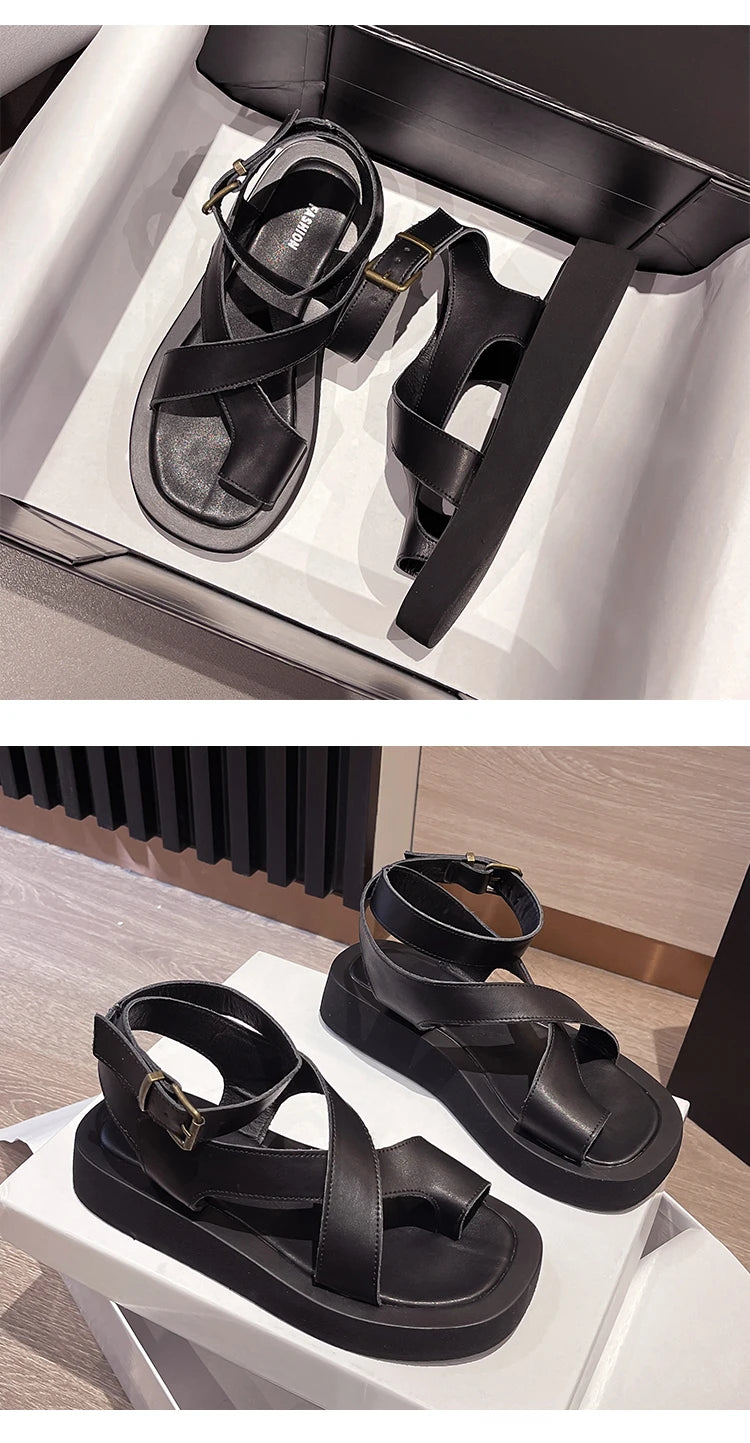 Aiyuqi Frauen Sommers andalen neue echte Leder Damen Sandalen flache Mode Sandalen Frauen