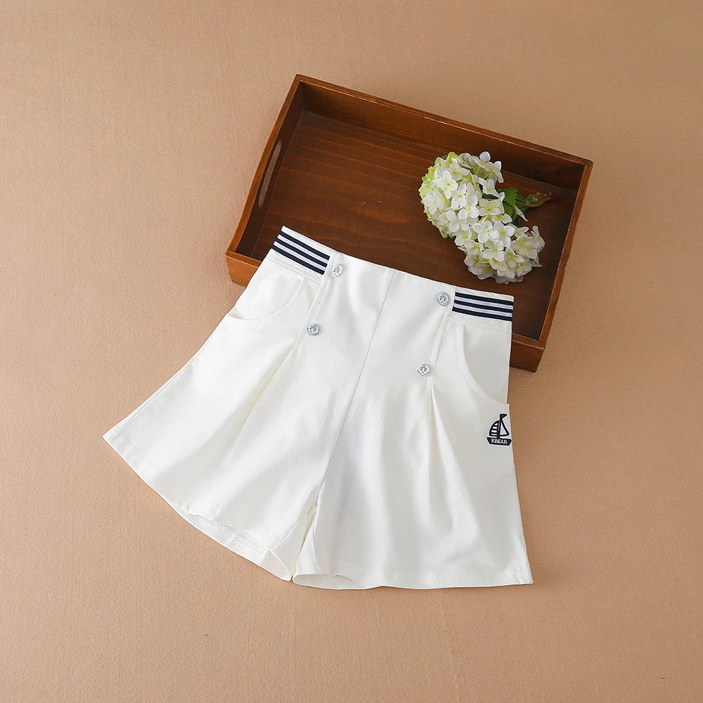 Kinder Mädchen Sommer Shorts Schule Kinder Adrette Elastische Taille Baumwolle Hosen Nette Baby Kleidung