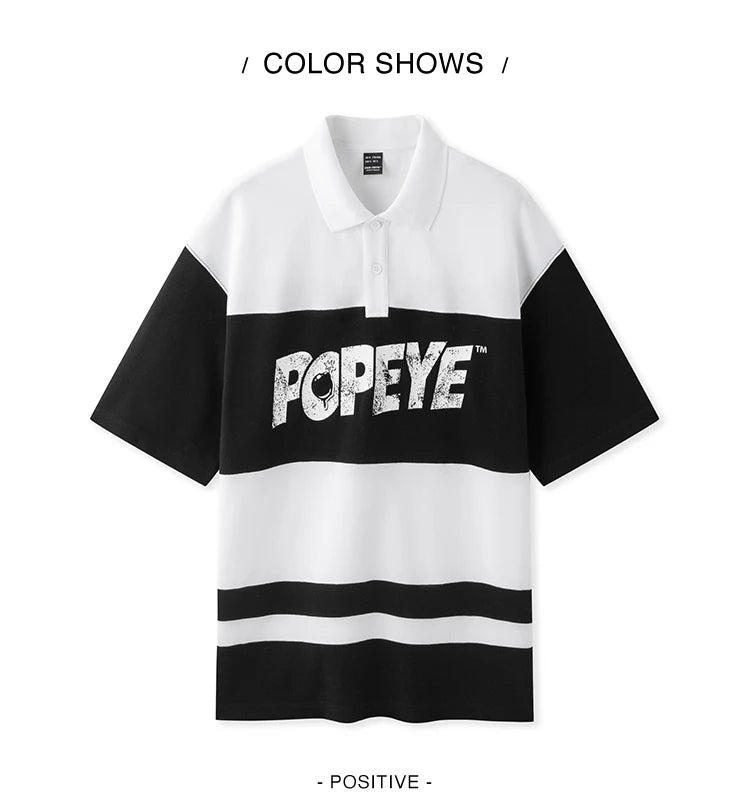 Semir Popeye Collaboration Poloshirt Herren 2025, Sommer, neuer Paar-Stil, übergroßes Polo-Top