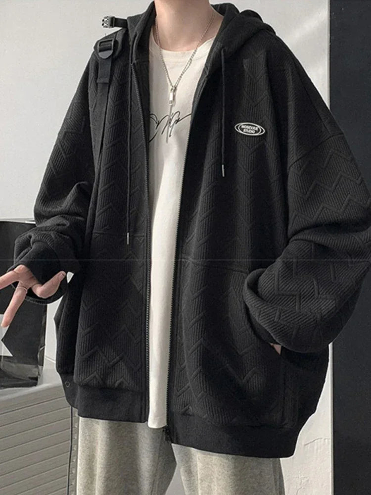 Herren Sweatshirt im Koreanischen Stil mit Kapuze und Taschen