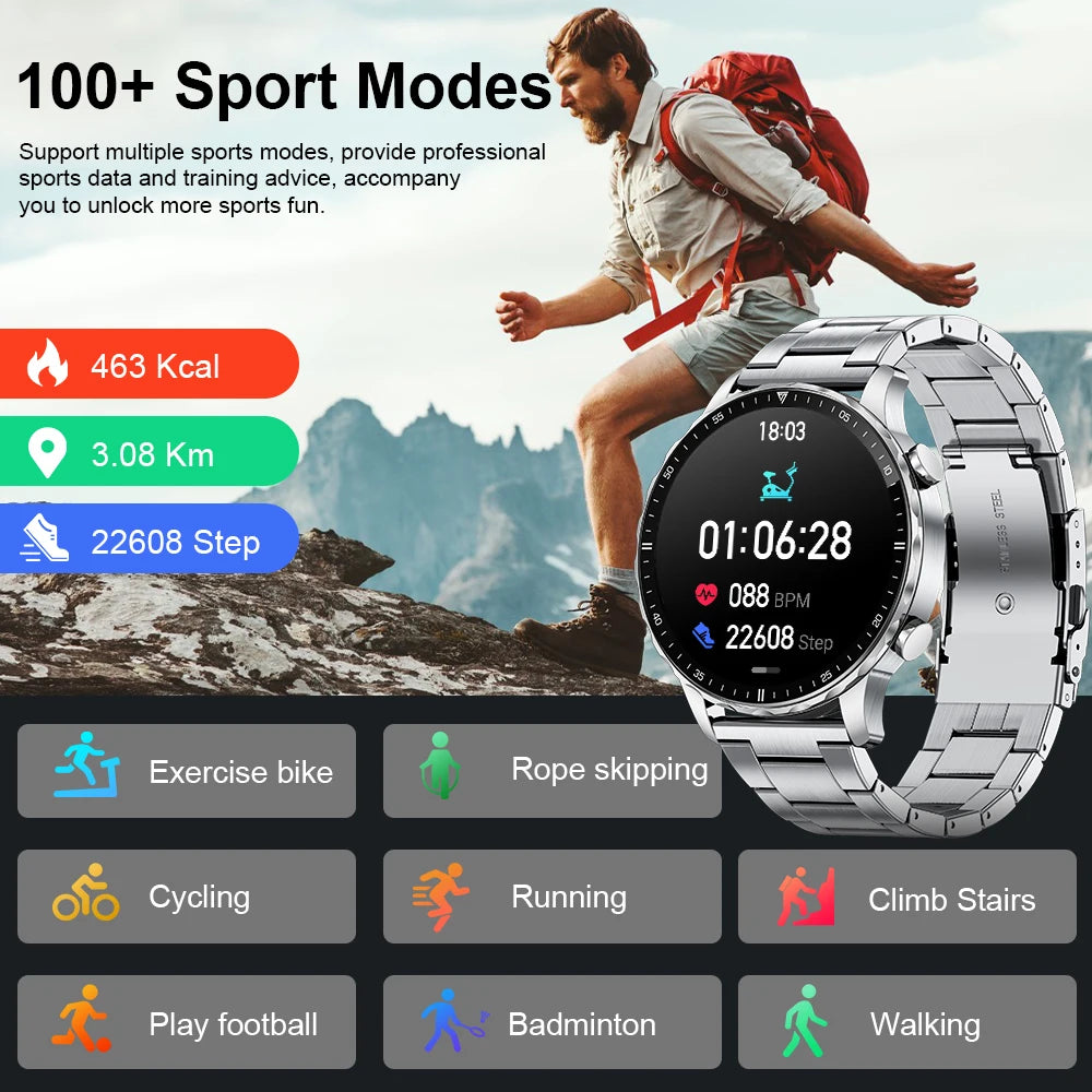 Herren und Damen Smartwatch mit IP68 wasserdichter Funktion und Bluetooth-Anruf