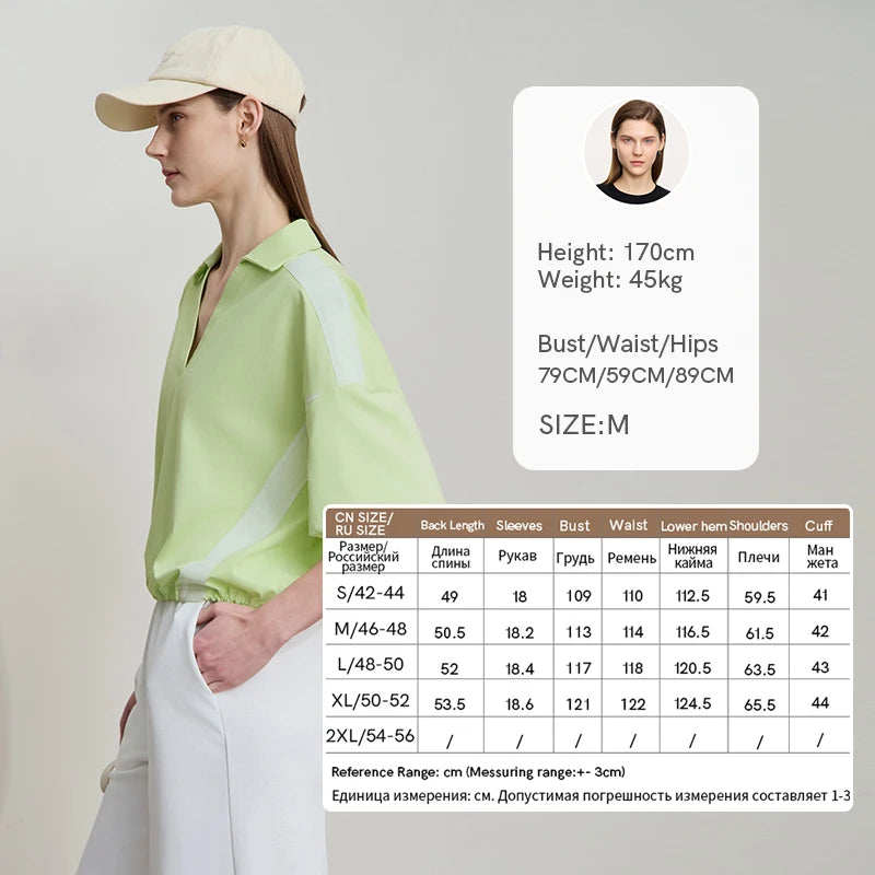 Damen T-Shirts im minimalistischen Stil mit neuem V-Ausschnitt und kurzen Ärmel