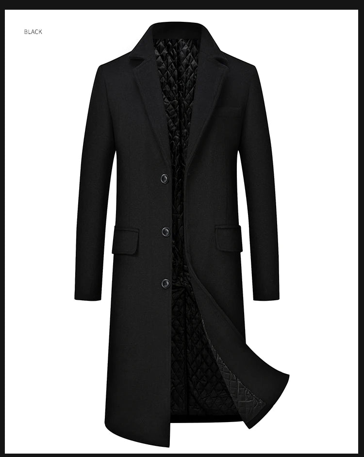 Hochwertiger Wollmantel für Herren – Boutique-Design