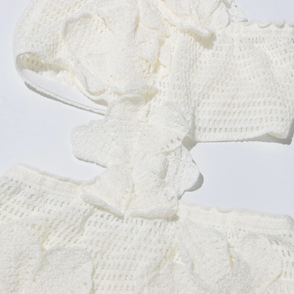Eleganter Damen-Minirock mit Patchwork-Design und Rüschen, hoher Taille und figurbetonter Passform