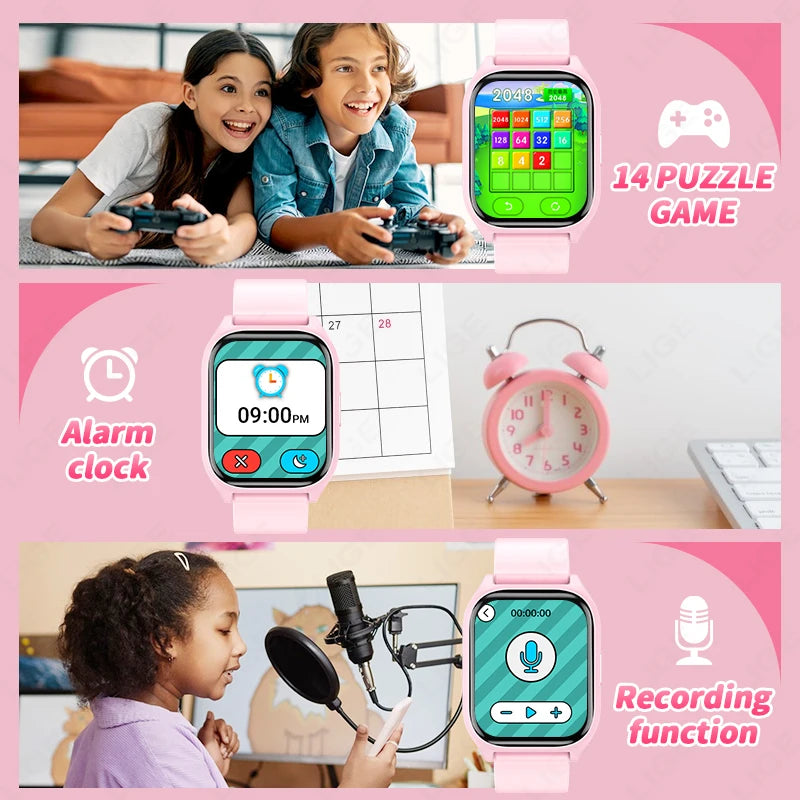 LIGE Kinder Smartwatch Kinder Lernkarte Hörbuch Aufnahmespiele Jungen Mädchen Uhr Student Kalorien Sport Neue Smartwatch
