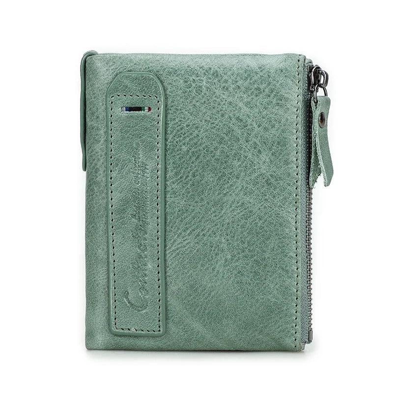 Damen Echtleder Geldbörse Bifold Vintage Portemonnaie Kartenhalter Münzbörse Geldclip