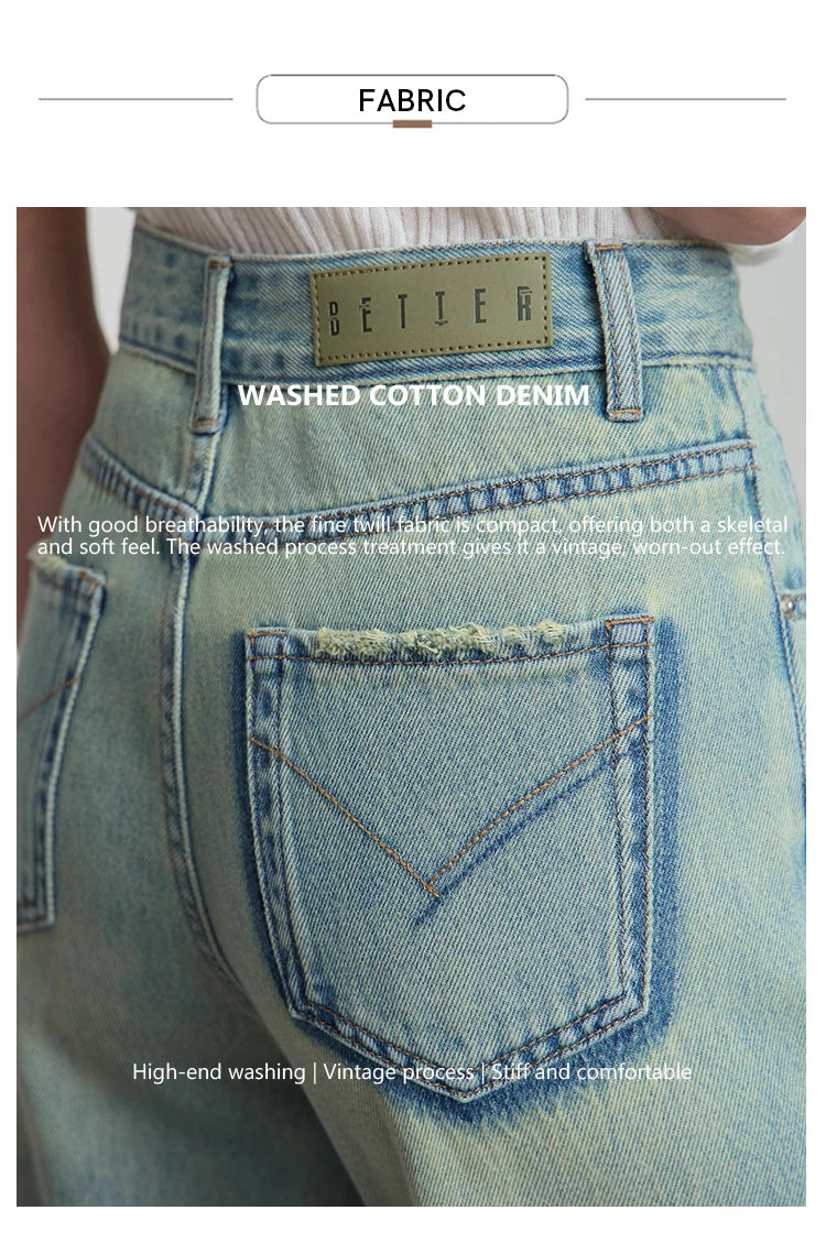Damen Jeans im minimalistischen Sommer-Style mit schmalem geradem Bein