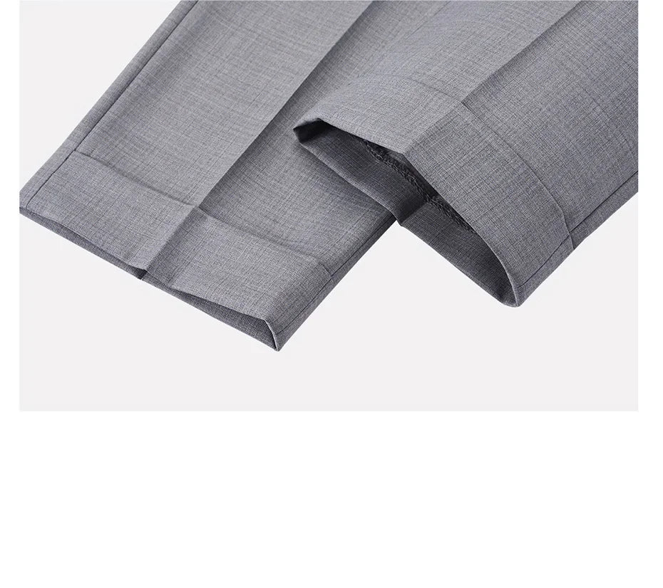 Herren-Sommerhose aus 100% Baumwolle – Dünne, knöchellange Anzughose in Slim-Fit für smarte Casual-Looks in Khaki, Grau oder Schwarz