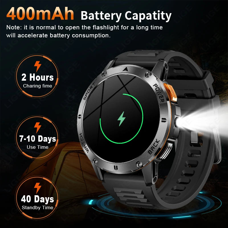 LIGE Outdoor-Sport-Smartwatch mit 1,53 Zoll Display und robustem Design