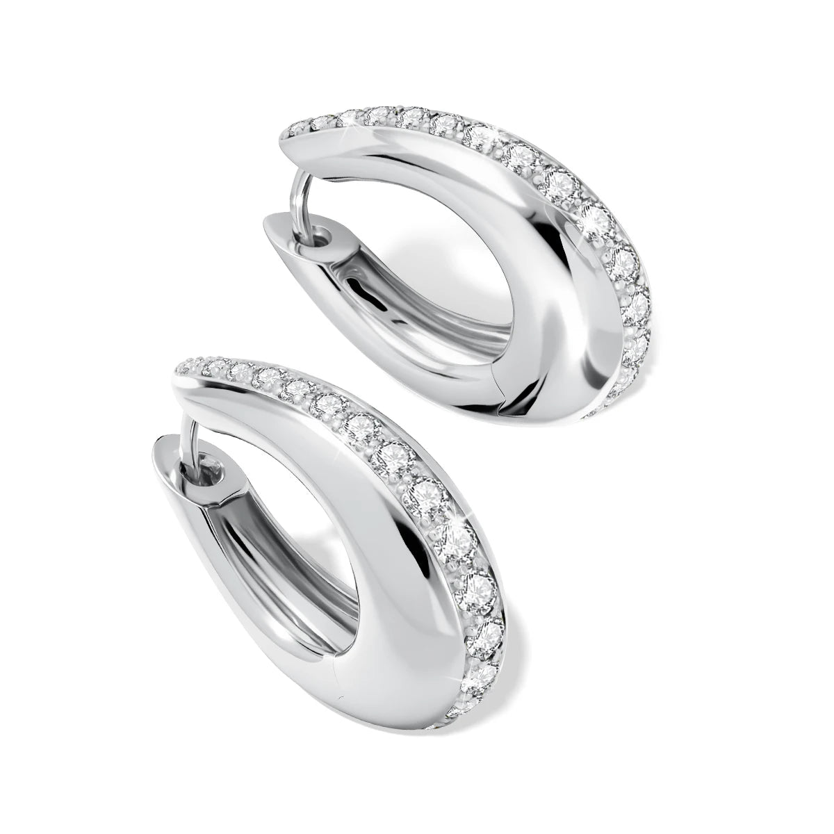 Damen-Hoop-Ohrringe Moissanit Tropfen Aus 925er Silber Antiallergisch Alltags-Schmuck