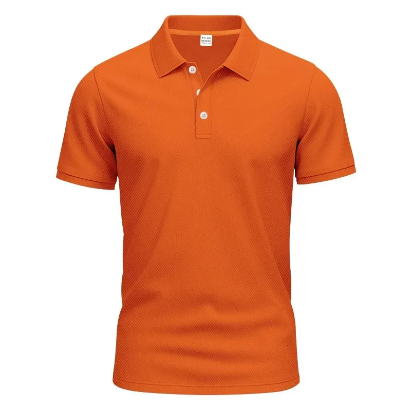 Langärmeliges Herren-Poloshirt mit Waffelstruktur und Knopfleiste – ideal für Freizeit und Urlaub