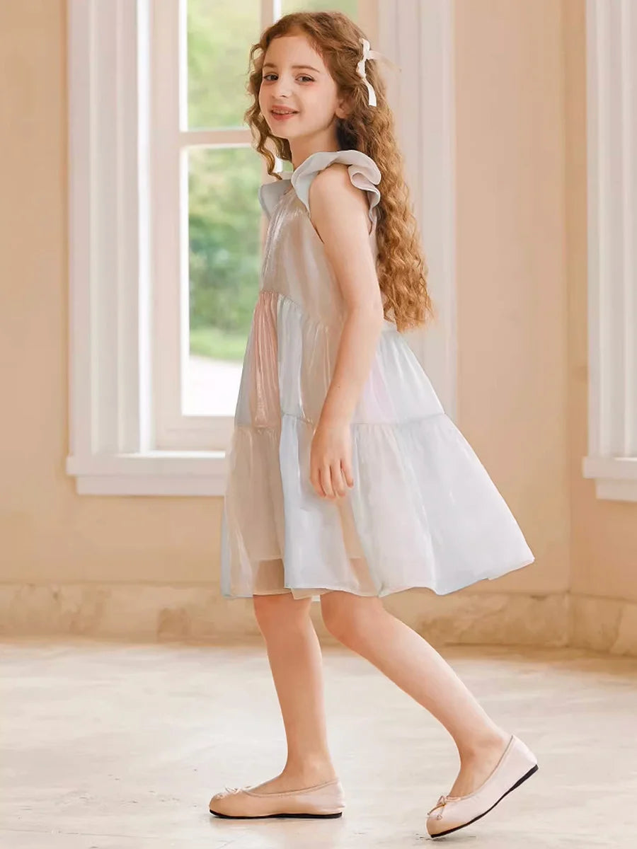 Rosa Mädchen-Weste-Kleid für Herbst und Winter – Niedliches Kinderkleid für Hochzeiten und Geburtstagsfeiern, 110cm-170cm