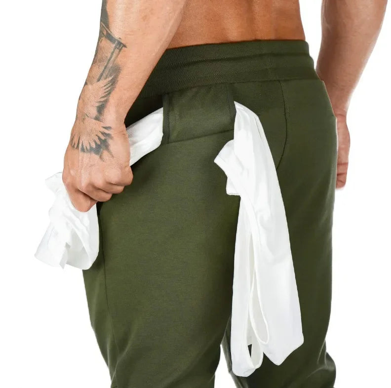 LOGO-freie Muscle Herren Sporthose Herren Fitness Hängende Handtuchhose Lauftraining Fußhose