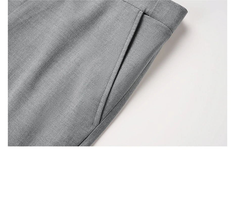 Herren-Anzugset mit Blazer und Hose in tiefem Blau und Khaki – modischer Seersucker für Frühling und Sommer, ideal für Hochzeiten und Büro.