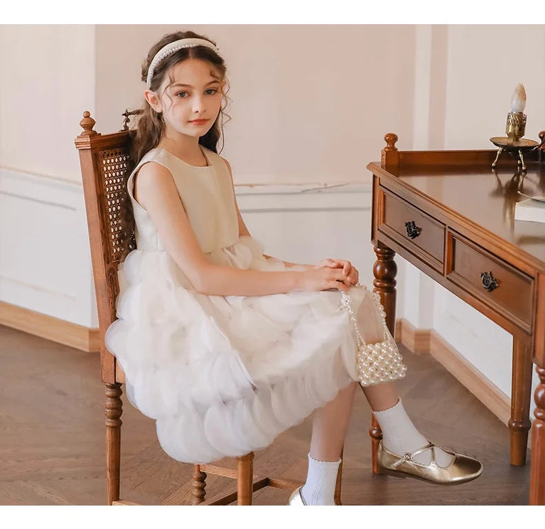 Lila Prinzessinnen-Kleid aus Gaze mit Pailletten für Mädchen – festliche Kinderbekleidung für Partys und Hochzeiten, Größe 3T-12T