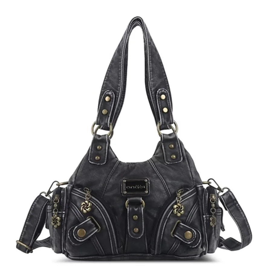 Damen-Handtasche Leopardmuster Mit Oberem Griff Und Mehrfachfächern Für Alltag Und Freizeit