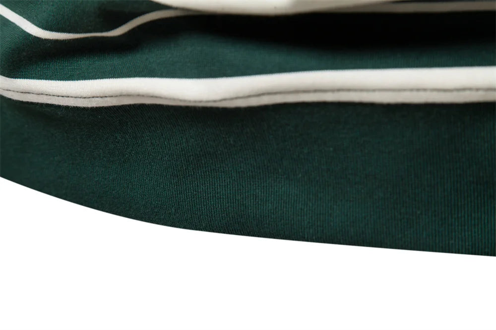 Herren Langarm Polo Shirt aus Baumwolle mit gestreiftem Reißverschluss
