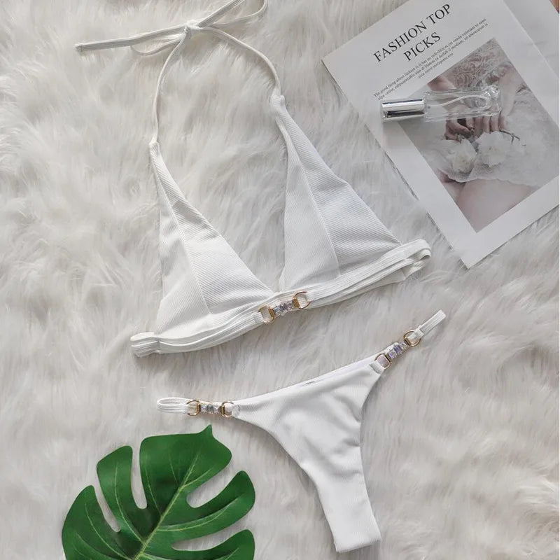 Sexy Bikini-Set mit pinkem Blumenmuster und Push-up-Effekt – ideal für Strand und Pool