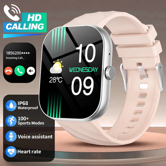 LIGE Neue Smartwatch mit Sprachanruf, ultragroßer 2,01'' HD-Bildschirm, 24-Stunden-Gesundheitsmonitor, Smartwatch, 100+ Sportmodi, modische Zifferblätter