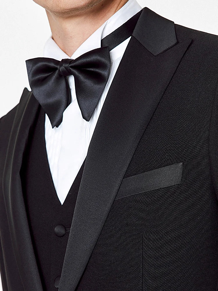 Luxuriöses Herren Anzugset: Eleganter Schwarzer Smoking für Hochzeit, Business und Abendveranstaltungen