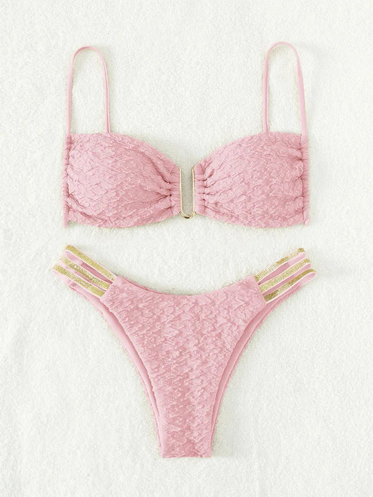 Floraler Bikini-Set mit Push-up-Effekt – Sexy Bademode für Damen am Strand oder Pool