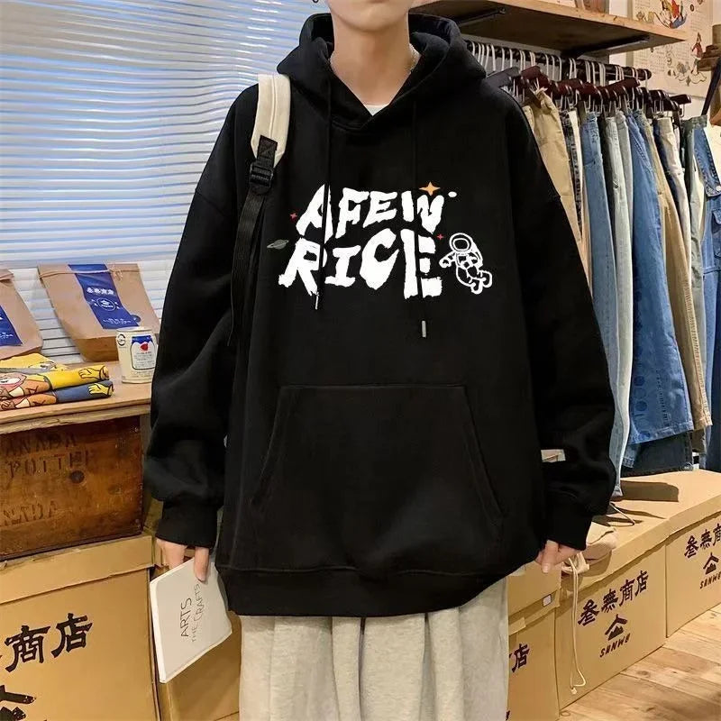 Herren Pullover mit Anime Astronaut Grafik im Y2K Streetwear Stil