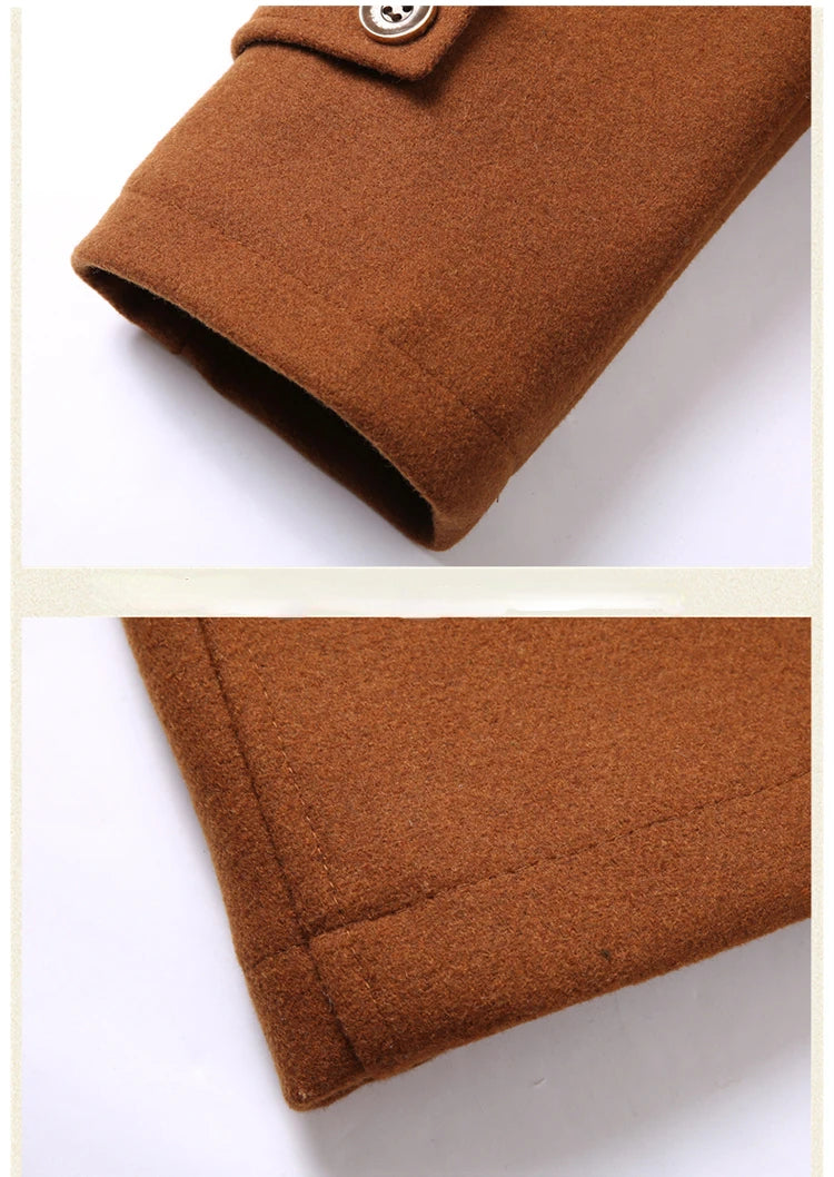 Langer Mantel aus Wollmix für Herren – Unifarben & warm