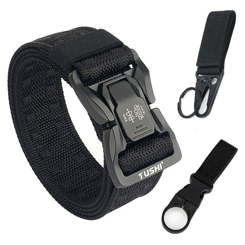 Unisex-Taktischer Gürtel aus Nylon mit Schnellverschluss und Breite 3,8 cm für Outdoor