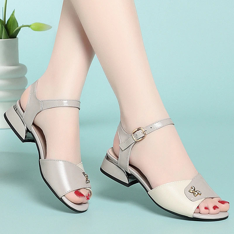 AIYUQI Frauen Sandalen Aus Echtem Leder Farbe Passenden Sommer Sandalen Weibliche Schuhe Große Größe Formale Römischen Sandalen Für Frauen