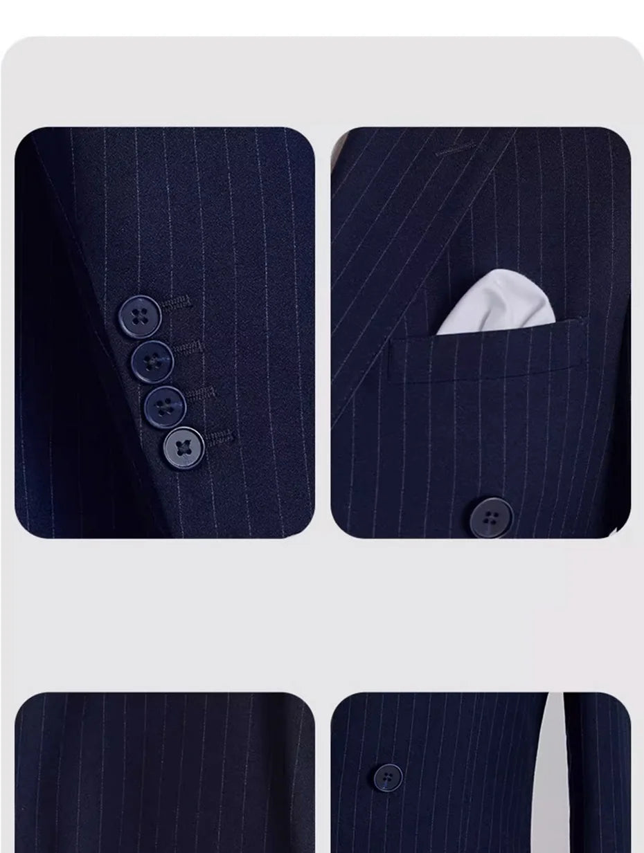 Eleganter Herrenanzug aus Leinen in Grün – Slim Fit Anzug mit Weste und Hose für Hochzeit oder Alltag