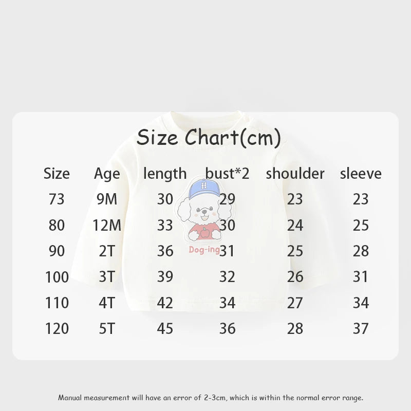 Mädchen T-Shirt im koreanischen Stil mit niedlichem Cartoon-Hundedesign