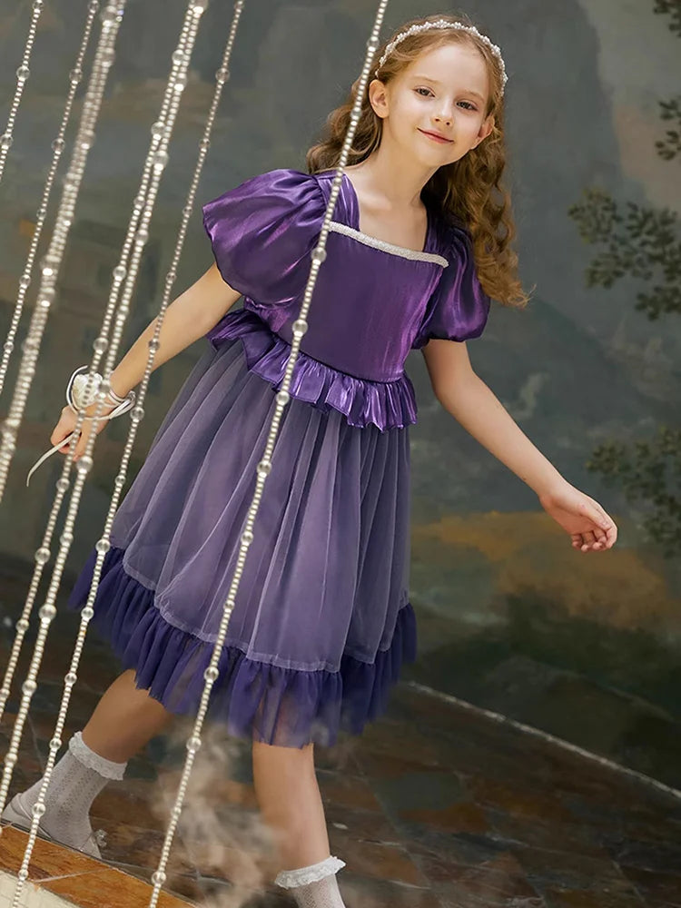 Ärmelloses Sommerkleid aus 100% Baumwolle in Grün für Mädchen – Prinzessinnen-Design, ideal für Geburtstagsfeiern, 80 cm