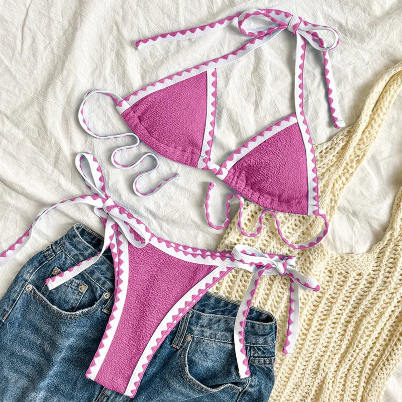 Sommerlicher Push-up-Bikini im brasilianischen Stil für Damen – ideal für Strand und Pool