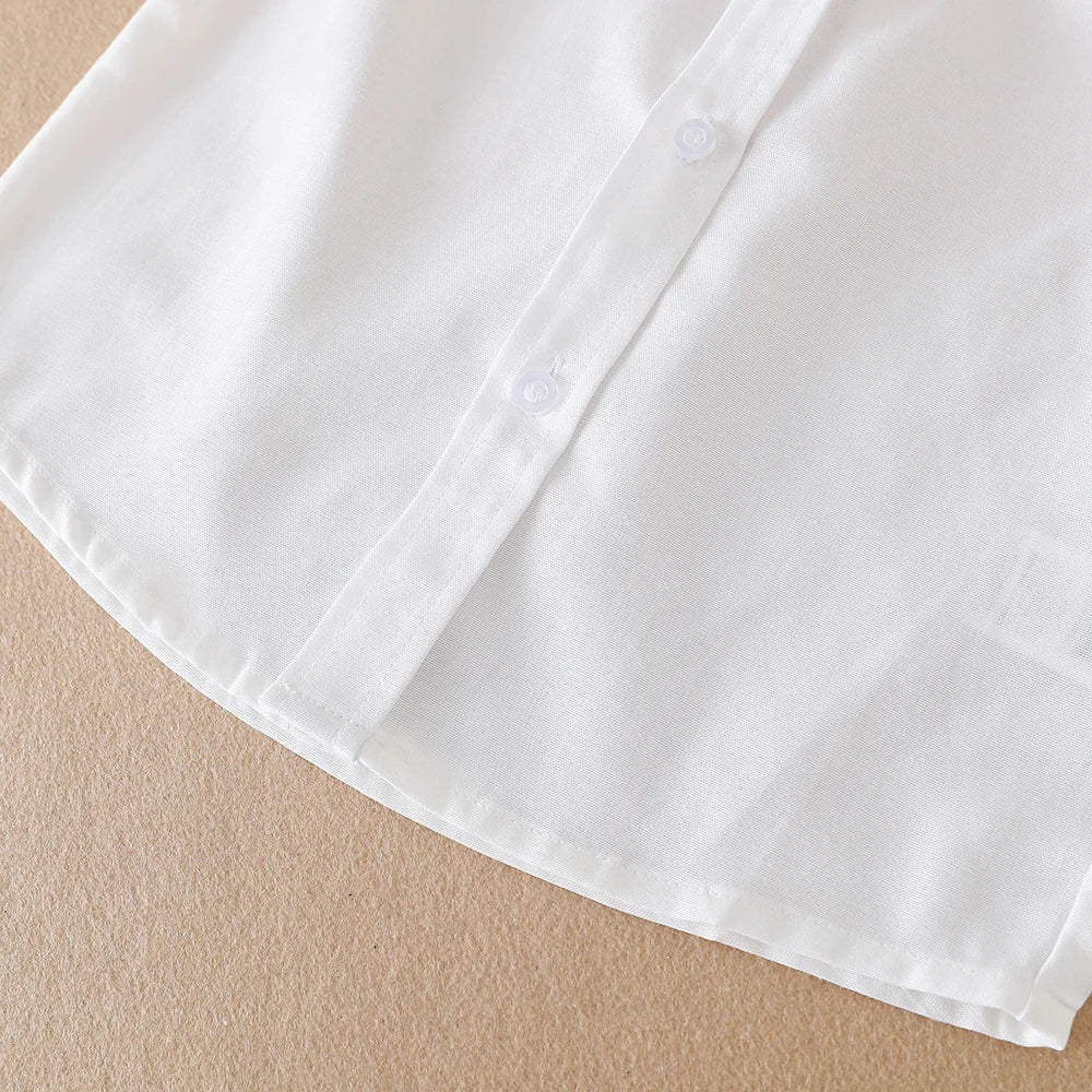 Jungen Sommer hemd neue Kinder Baumwolle Kleidung Schuluniform Kinder Turn-Down-Kragen Kurzarm Kleidung 5-12 Jahre