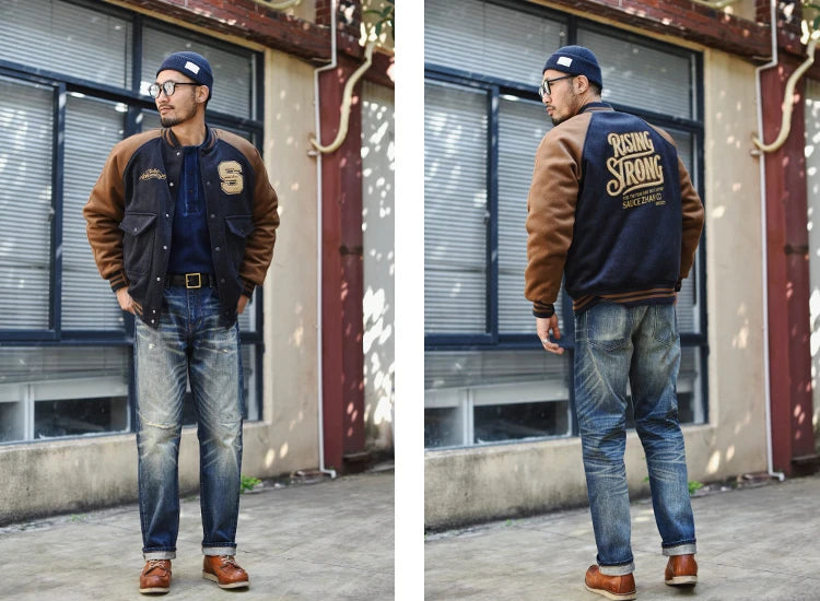 Herren Jeans im Vintage-Stil aus Denim mit Distressed Kanten