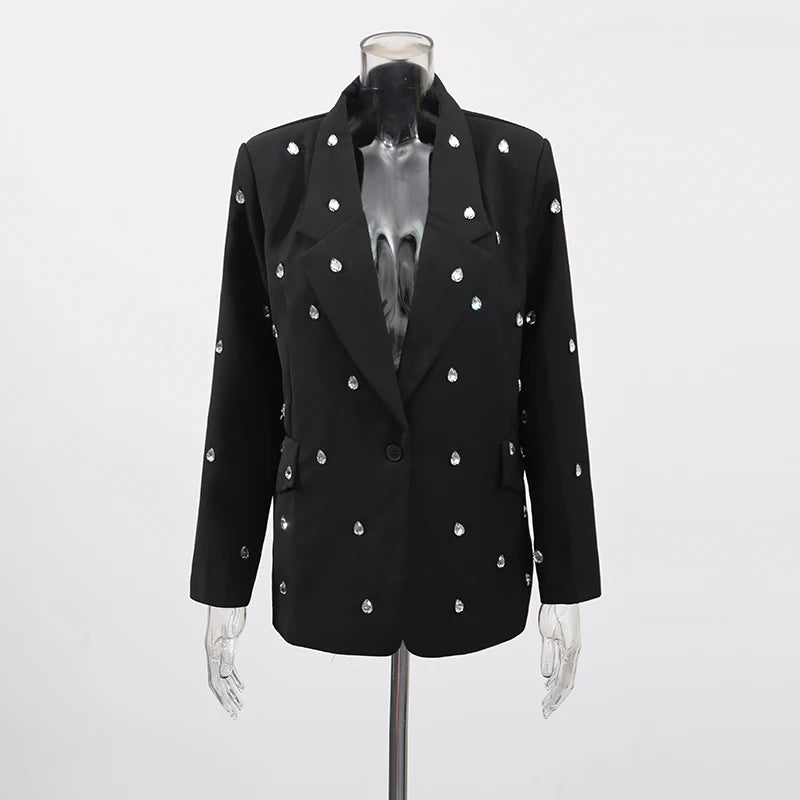 Elegantes Damenkleid mit Rundhalsausschnitt, langen Ärmeln und Patchwork-Design in lockerer Passform.