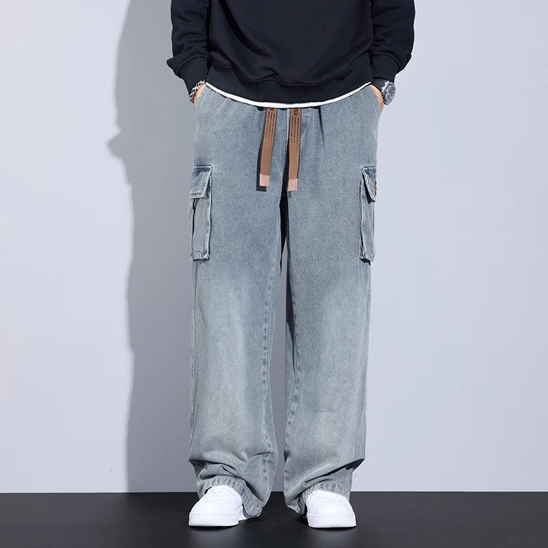 Herren Baggy Jeans im Y2K Cargo Style mit weitem Bein und Taschen