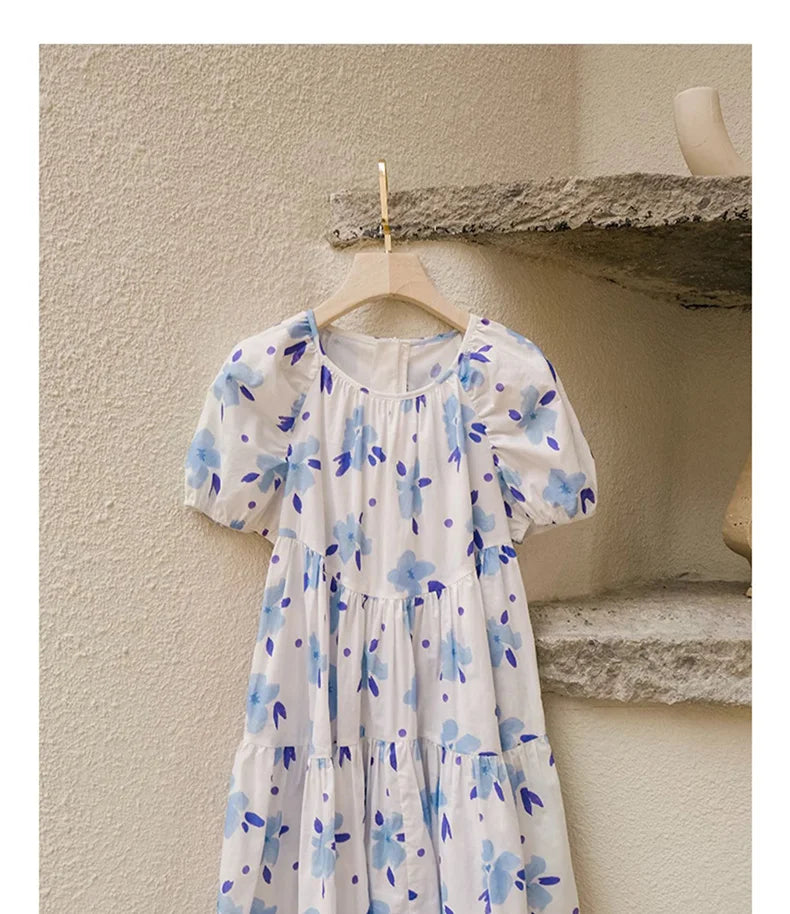 Prinzessinnen-Kleid für Mädchen in Lila mit Patchwork-Design – Sommermode für Kinder von 3 bis 14 Jahren