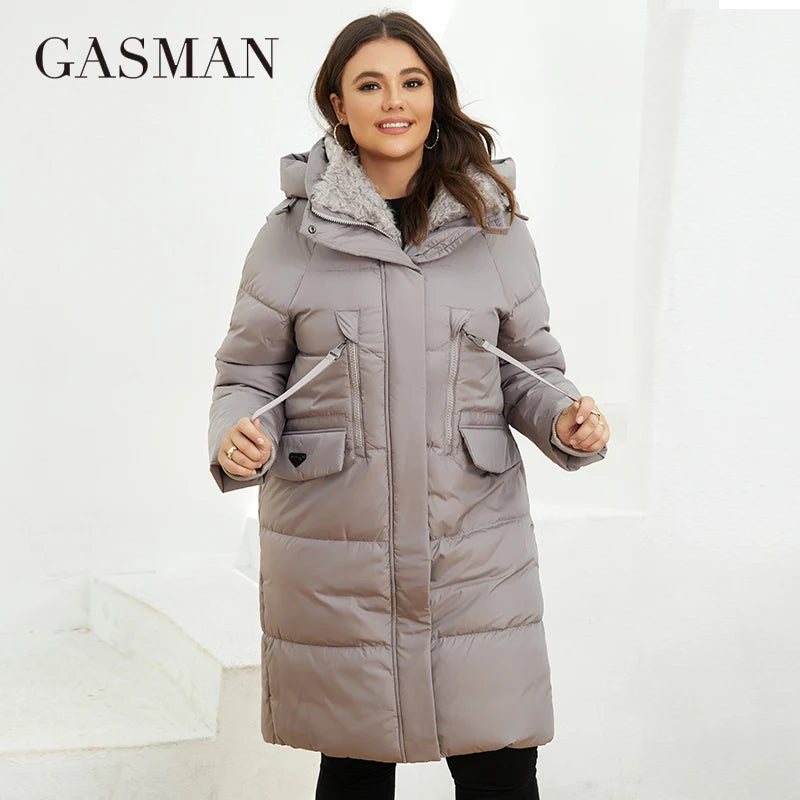 Kurze Damen-Winterjacke mit Pelzkragen und Kapuze – Slim Fit und warm für den Alltag