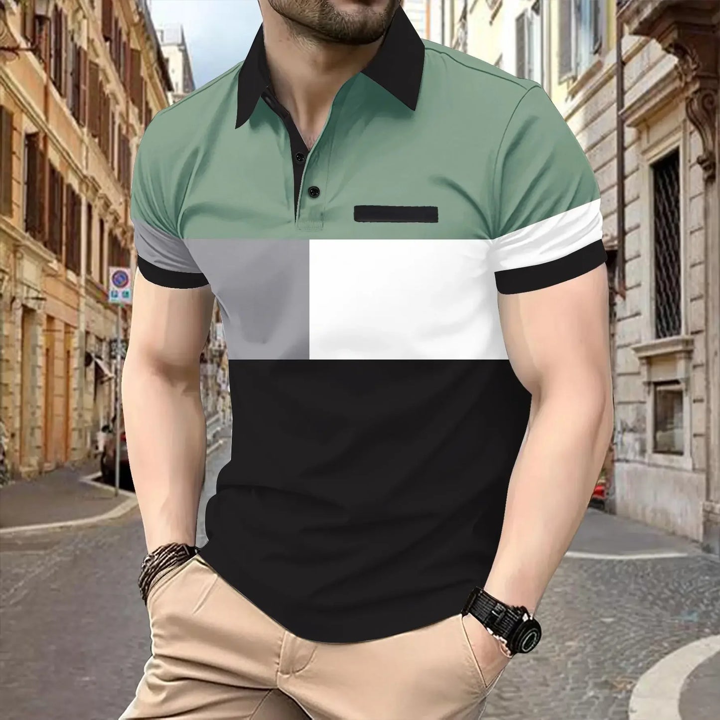 Hochwertiges Herren-Poloshirt mit Reverskragen und kurzen Ärmeln – hautfreundlich, atmungsaktiv und vielseitig für den Sommer