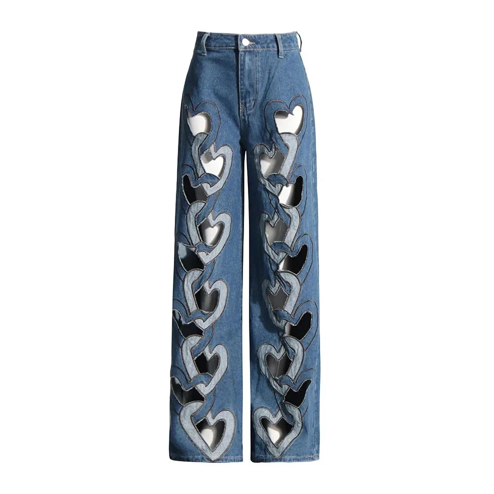 Zweiteiliges Damen-Set mit Reverskragen, Langarm-Top und hoch taillierter Patchwork-Hose mit Hohldesign.