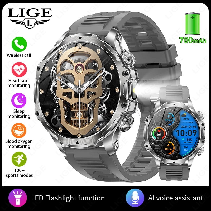 Männer Sport Smartwatch mit 1,9 Zoll Display und wasserdichter Bluetooth-Funktion