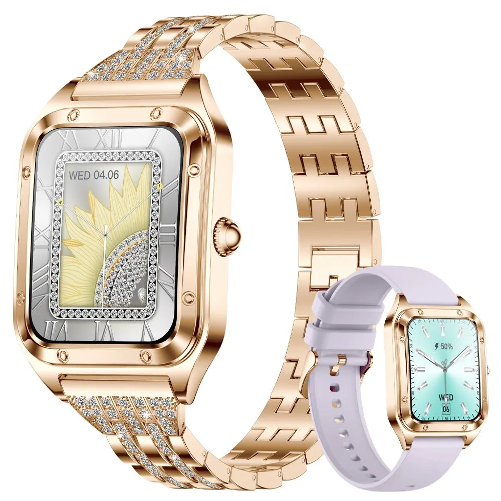 Damen Smartwatch mit 1,57 Zoll Full Touch Screen und Gesundheits-Tracker