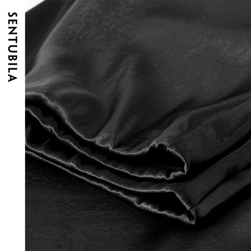 Damen Rock im Luxus-Stil aus Satin in A-Linie für elegante Anlässe