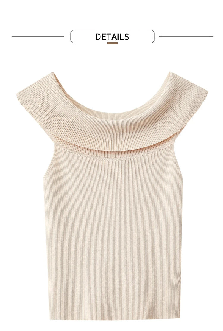 Damen Strickpullover im minimalistischen Stil mit schickem Slash Neck Design